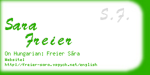 sara freier business card