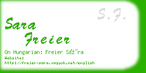 sara freier business card